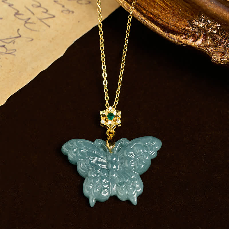 Nimara Ritual "FOR DEAREST MOTHER" Jade Butterfly Abundance Necklace Pendants Includes Gift Message Card