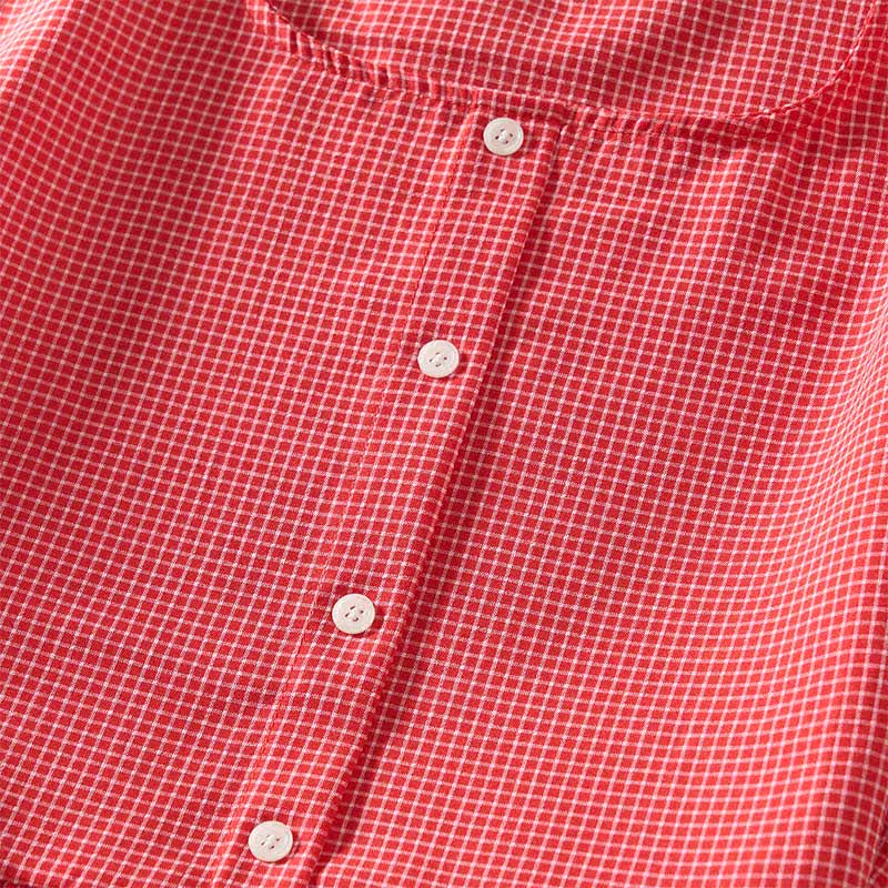 Nimara Ritual Summer Coral Gingham Sleeveless A Line Vacation Casual Knee Length Dress With Pockets