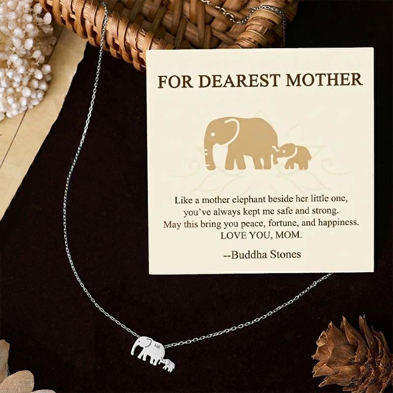 Nimara Ritual "FOR DEAREST MOTHER" Elephant 925 Sterling Silver Necklace Pendants Includes Gift Message Card