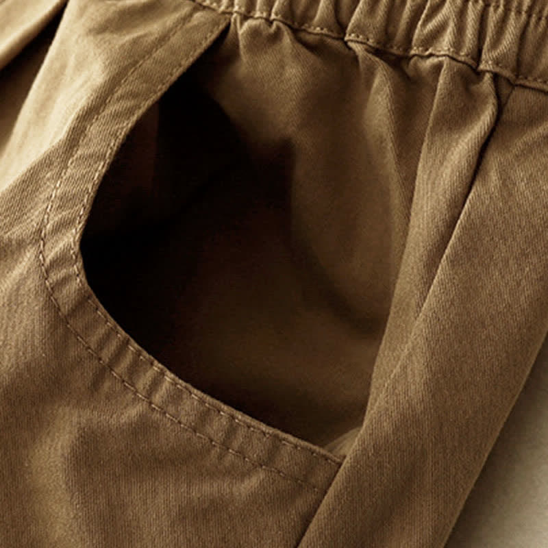 Nimara Ritual Summer Cotton Elastic Waist Women's Half Pants With Pockets