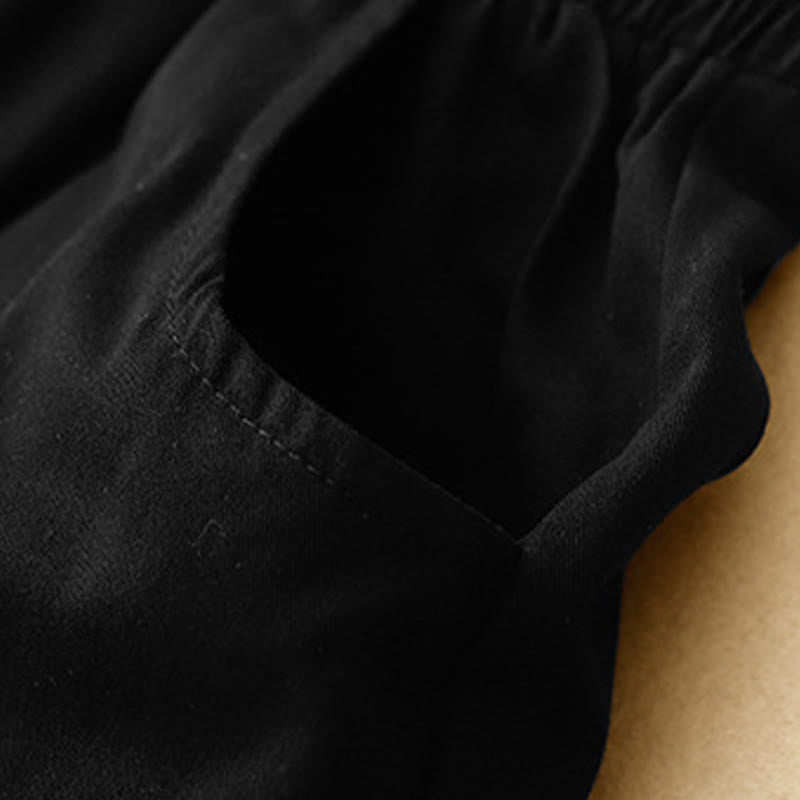 Nimara Ritual Summer Cotton Elastic Waist Women's Half Pants With Pockets