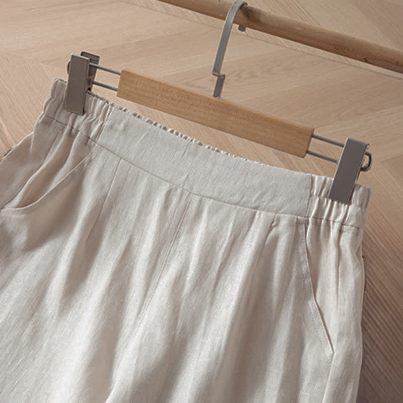 Nimara Ritual Women's Spring High Elastic Waist Wide Leg Long Pants With Side Pockets