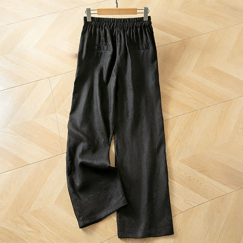 Nimara Ritual Women's Spring High Elastic Waist Wide Leg Long Pants With Side Pockets