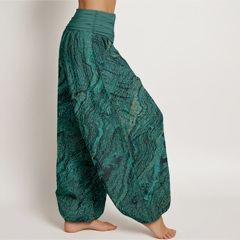 Nimara Ritual Ripple High Elastic Waistband Women's Harem Pure Cotton Pants