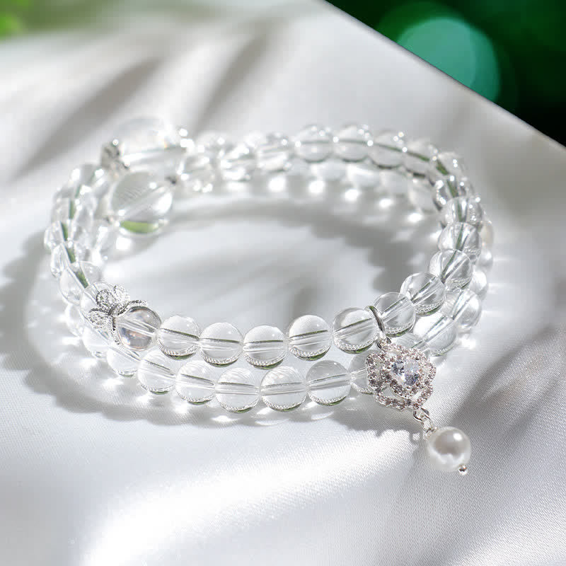 Nimara Ritual Natural Clear Quartz Pearl Clarity Bracelet
