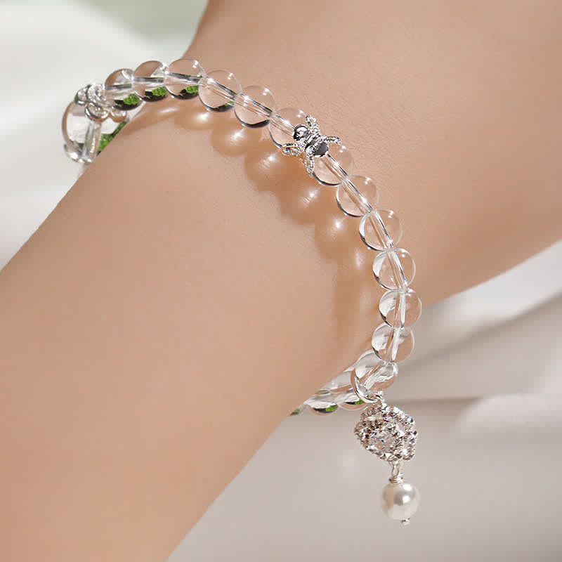 Nimara Ritual Natural Clear Quartz Pearl Clarity Bracelet