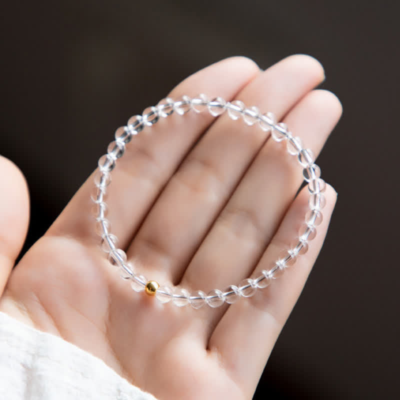 Nimara Ritual Natural 4mm Clear Quartz Meditation Bracelet