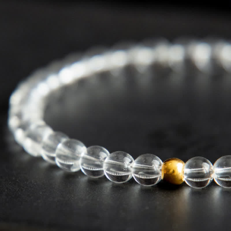 Nimara Ritual Natural 4mm Clear Quartz Meditation Bracelet
