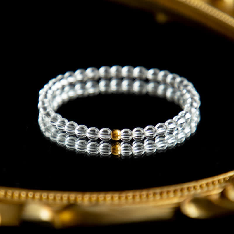 Nimara Ritual Natural 4mm Clear Quartz Meditation Bracelet