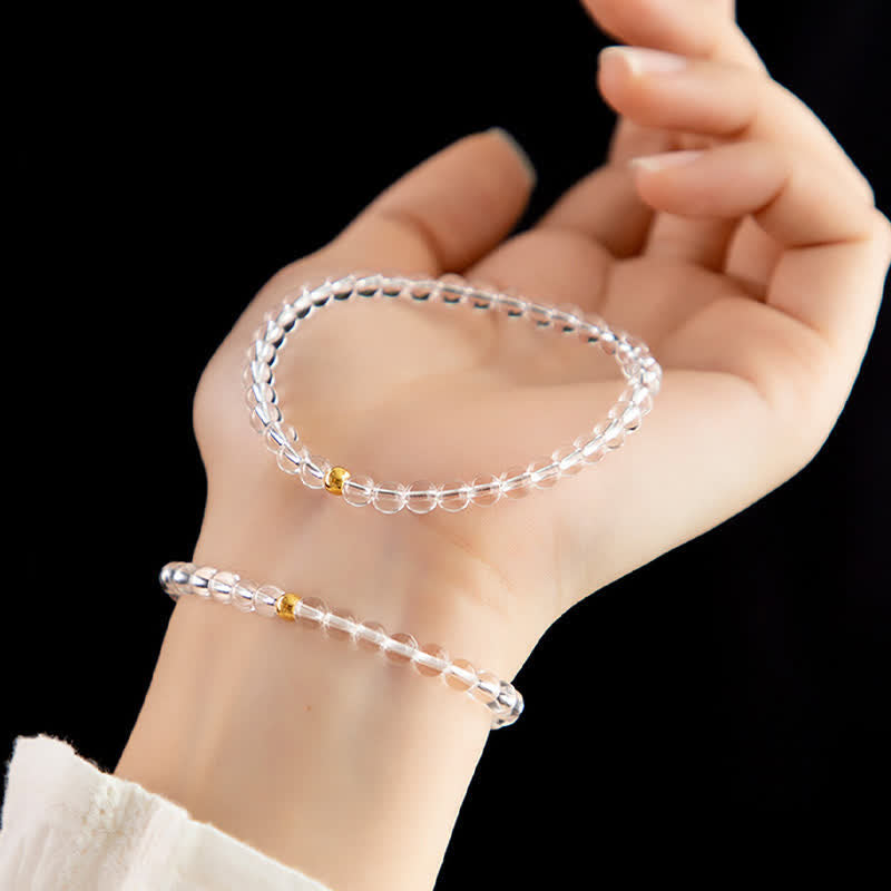 Nimara Ritual Natural 4mm Clear Quartz Meditation Bracelet