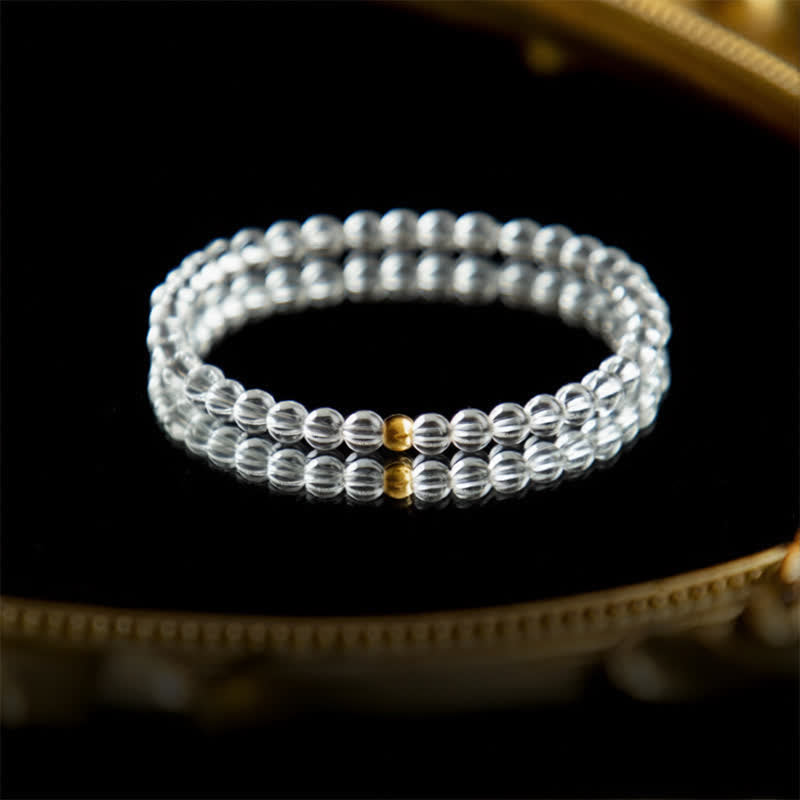 Nimara Ritual Natural 4mm Clear Quartz Meditation Bracelet