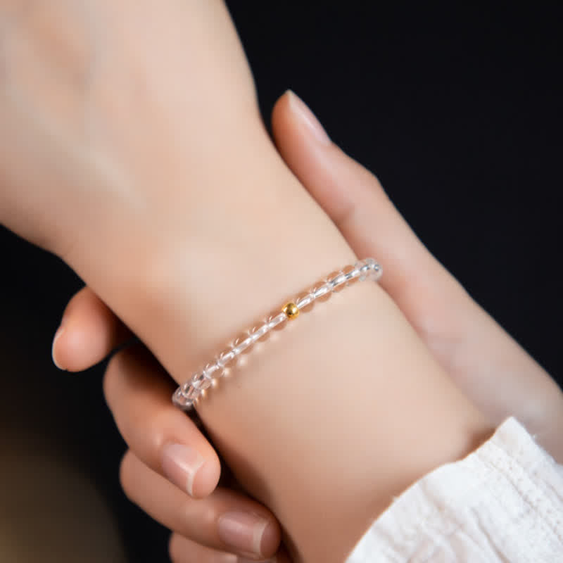 Nimara Ritual Natural 4mm Clear Quartz Meditation Bracelet