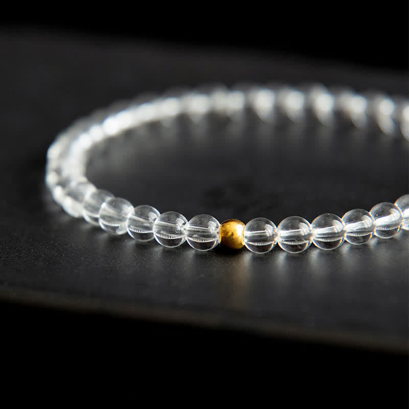 Nimara Ritual Natural 4mm Clear Quartz Meditation Bracelet