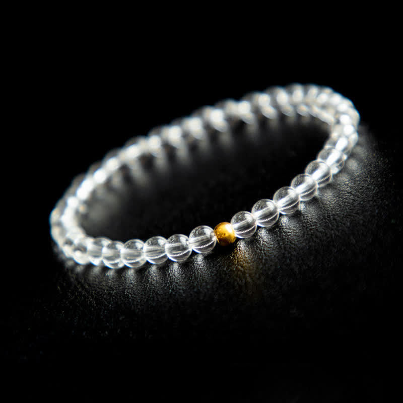Nimara Ritual Natural 4mm Clear Quartz Meditation Bracelet