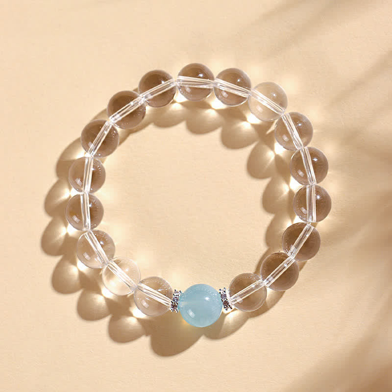 Nimara Ritual Clear Quartz Aquamarine Healing Bracelet