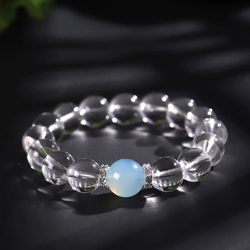 Nimara Ritual Clear Quartz Aquamarine Healing Bracelet