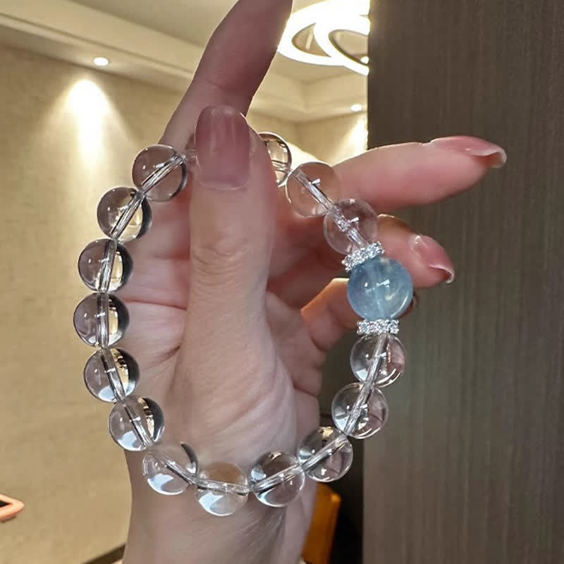 Nimara Ritual Clear Quartz Aquamarine Healing Bracelet