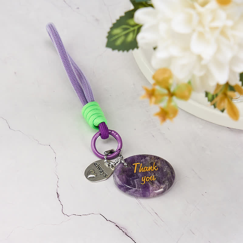Nimara Ritual Thank You Gifts Natural Amethyst Positive Key Chain Hanging Decoration