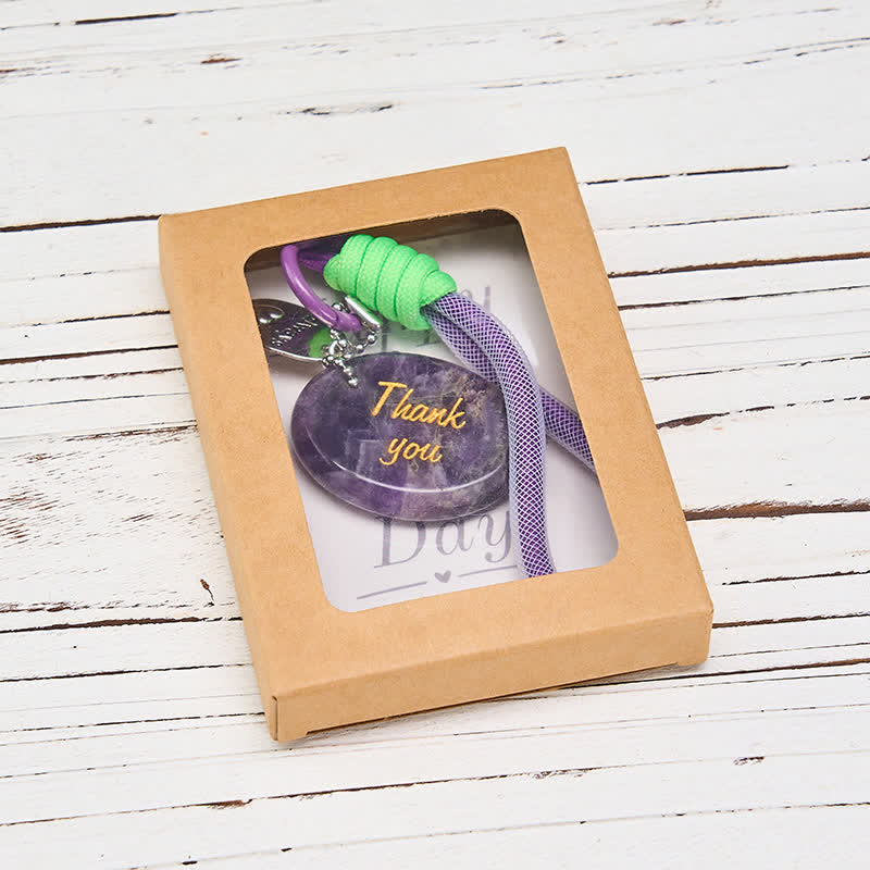 Nimara Ritual Thank You Gifts Natural Amethyst Positive Key Chain Hanging Decoration