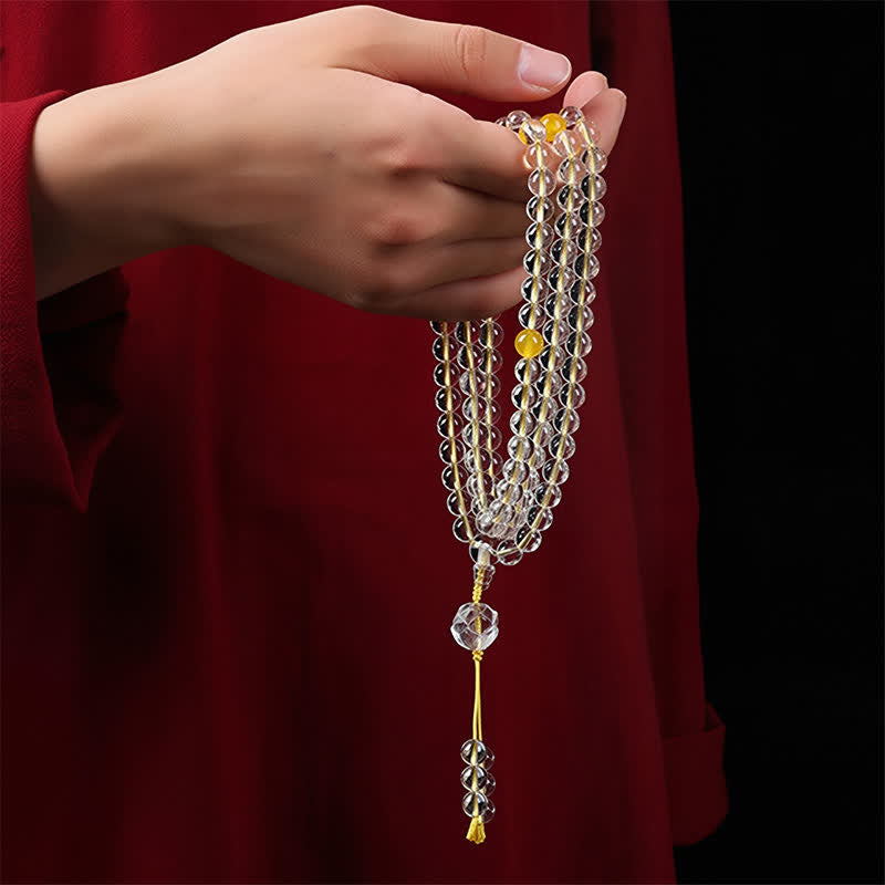 Nimara Ritual Liuli Lotus 108 Round Beads Enlightenment Mala