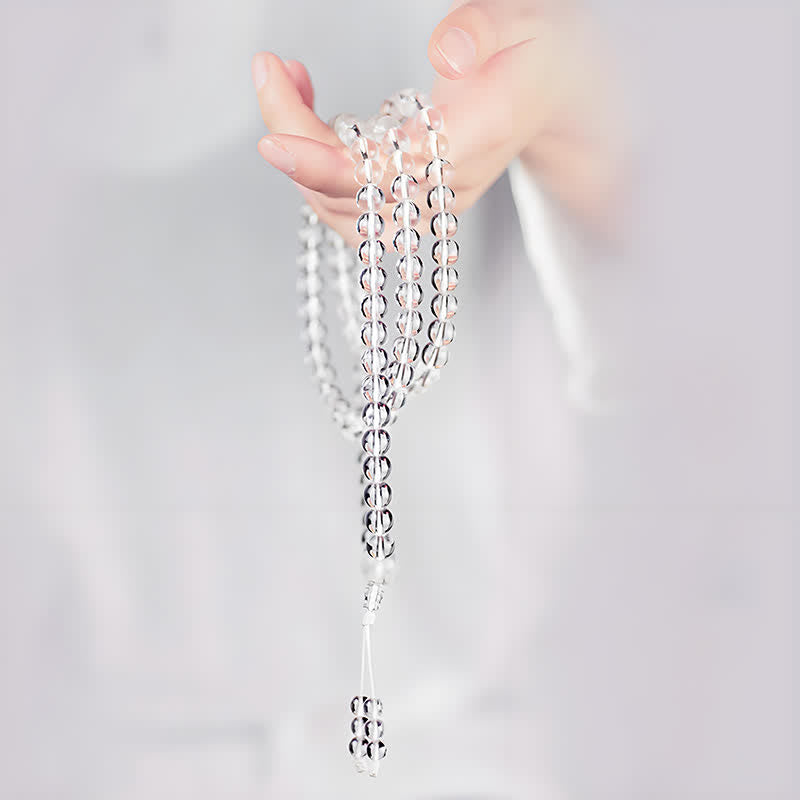Nimara Ritual 108 Clear Quartz Beads Protection Mala