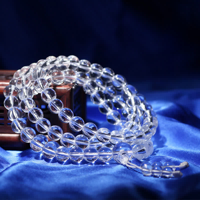 Nimara Ritual 108 Clear Quartz Beads Protection Mala