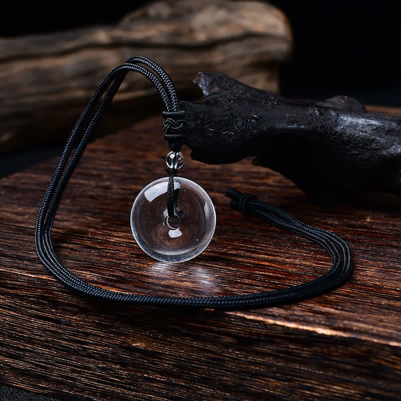 Nimara Ritual Natural Clear Quartz Peace Buckle Protection Rope Necklace