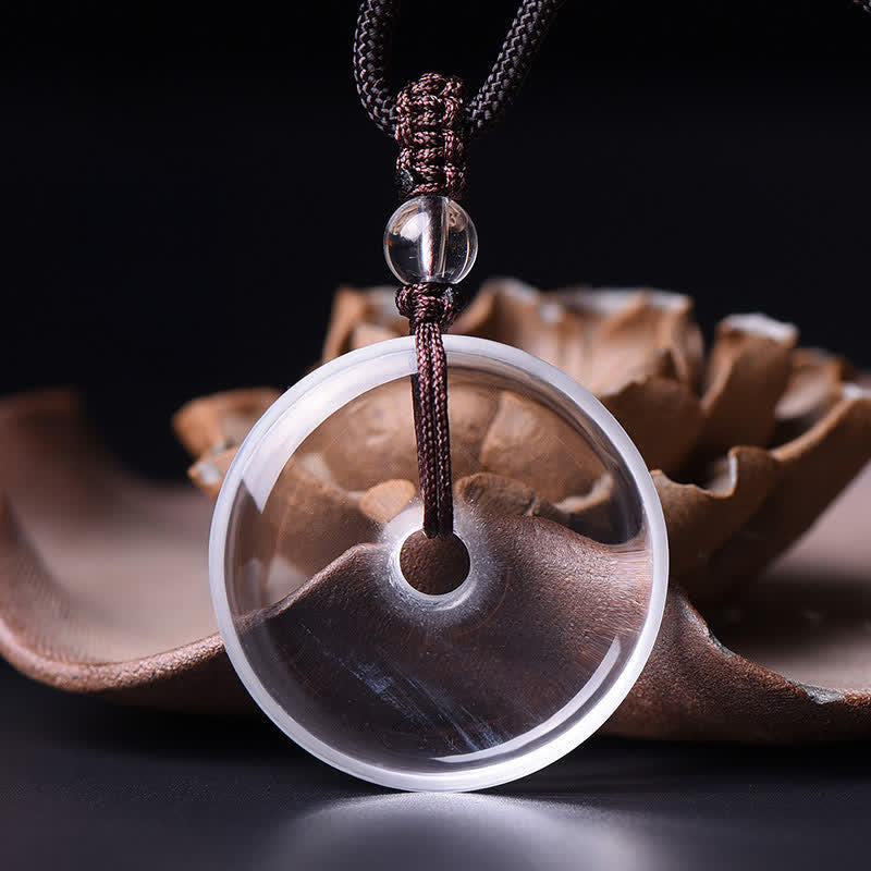 Nimara Ritual Natural Clear Quartz Peace Buckle Protection Rope Necklace