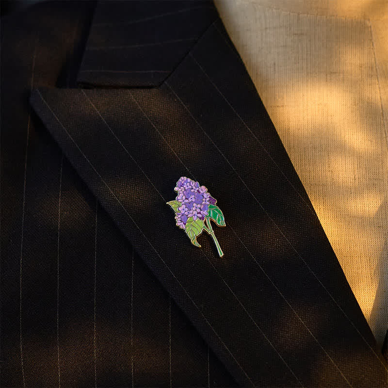 Nimara Ritual Small Forget-Me-Not Corn Poppy Lily of the Valley Hydrangea Lupine Copper Brooch