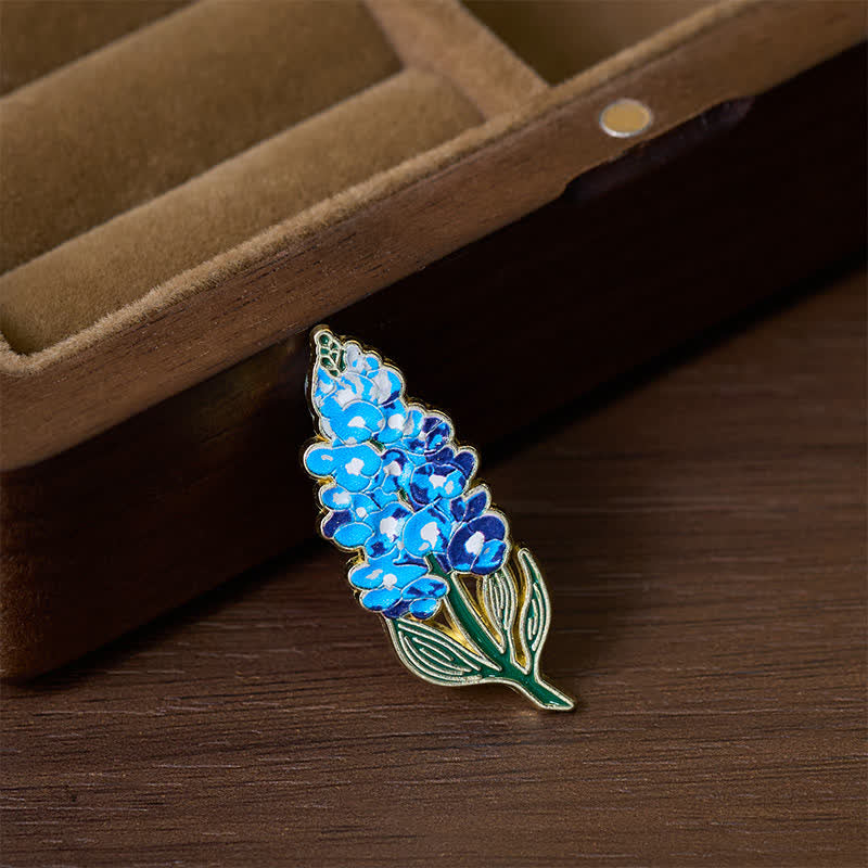 Nimara Ritual Small Forget-Me-Not Corn Poppy Lily of the Valley Hydrangea Lupine Copper Brooch