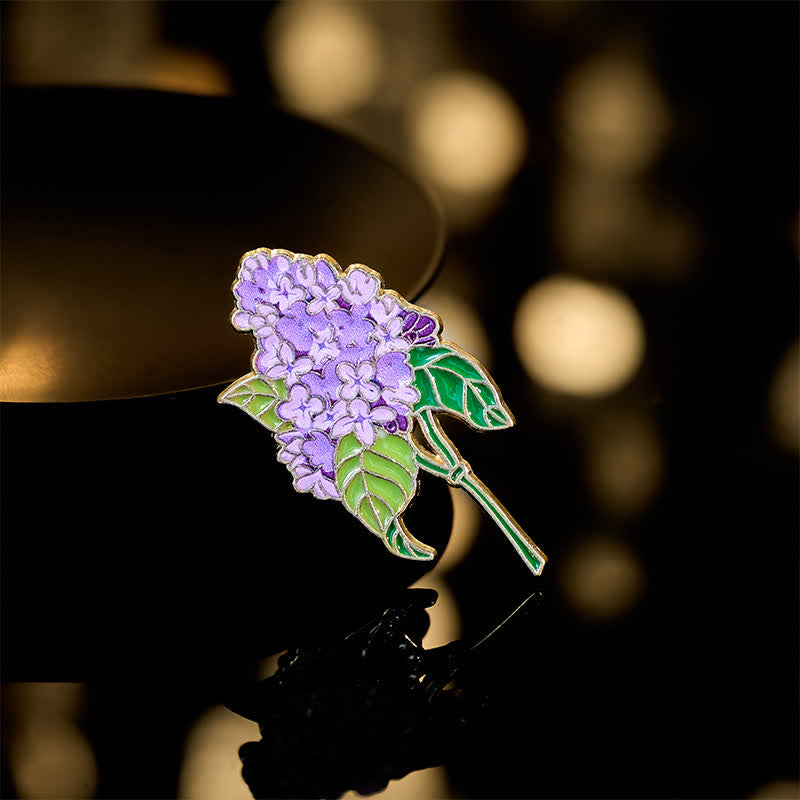Nimara Ritual Small Forget-Me-Not Corn Poppy Lily of the Valley Hydrangea Lupine Copper Brooch