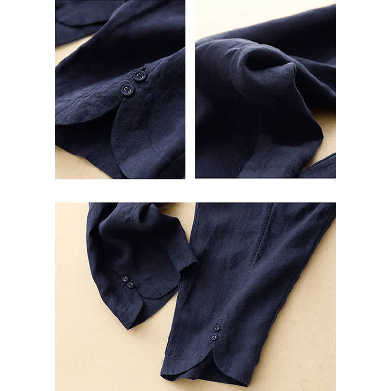 Nimara Ritual Summer Linen Women's Tapered Pants With Pockets