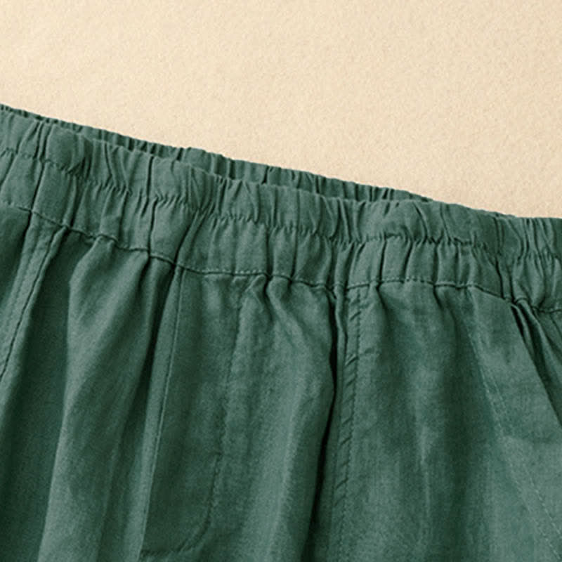 Nimara Ritual Summer Linen Women's Tapered Pants With Pockets