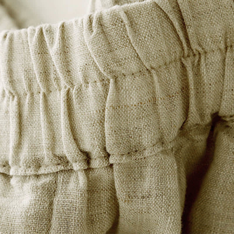 Nimara Ritual Summer Linen Women's Tapered Pants With Pockets
