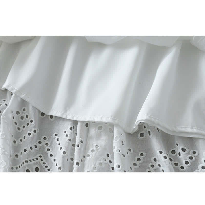 Nimara Ritual Summer Boho Hollow Hem Design Solid Women's Skirts