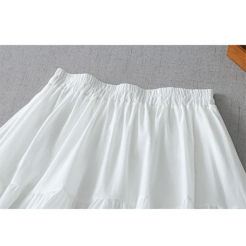 Nimara Ritual Summer Boho Hollow Hem Design Solid Women's Skirts