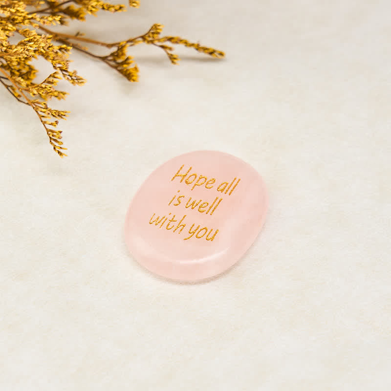 Nimara Ritual Hope All Is Well With You Natural Rose Quartz Palm Stone Compassion Crystal Decor