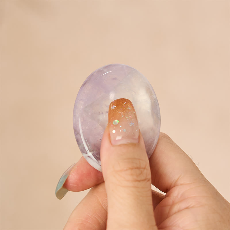Nimara Ritual Calm & Strength Natural Small Light Amethyst Worry Stone Protection Crystal Decor 3.5*4.5cm
