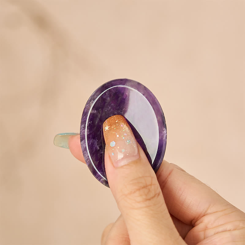 Nimara Ritual Calm & Strength Natural Small Amethyst Worry Stone Balance Crystal Decor 3.5*4.5cm