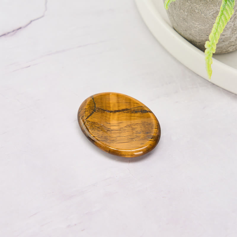 Nimara Ritual Confidence & Focus Natural Small Tiger's Eye Worry Stone Crystal Decor 3.5*4.5cm