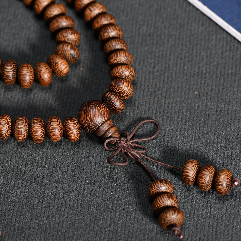 Nimara Ritual 108 Textured Wood Beads Calm Energy Mala