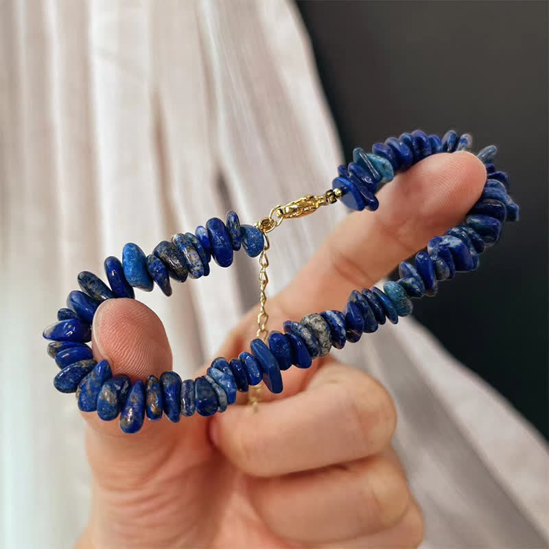 Positive and Serenity Natural Irregular Design Lapis Lazuli Lazurite Bracelet