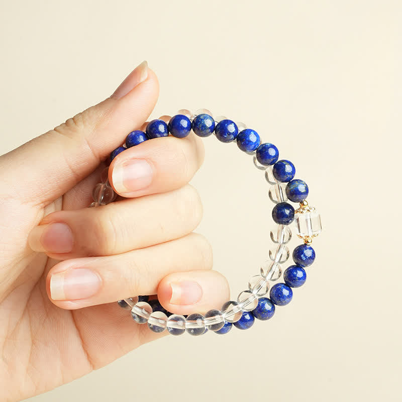 Nimara Ritual Lapis Lazuli Clear Quartz Balance Beaded Bracelet
