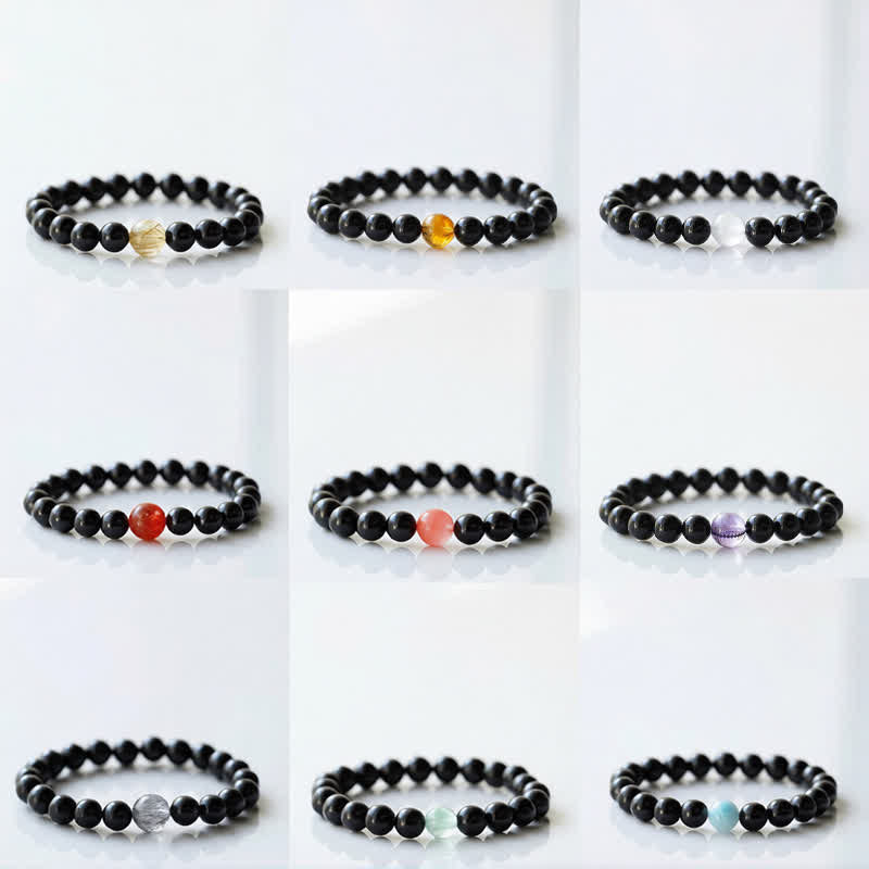 Nimara Ritual Black Tourmaline Crystal Zodiac Animal Design Resilience Bracelet