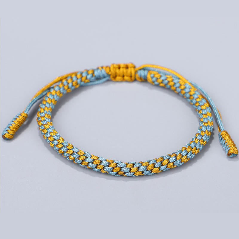 Nimara Ritual 3Pcs Blue Yellow String Golden Copper Beads Healing Bracelet