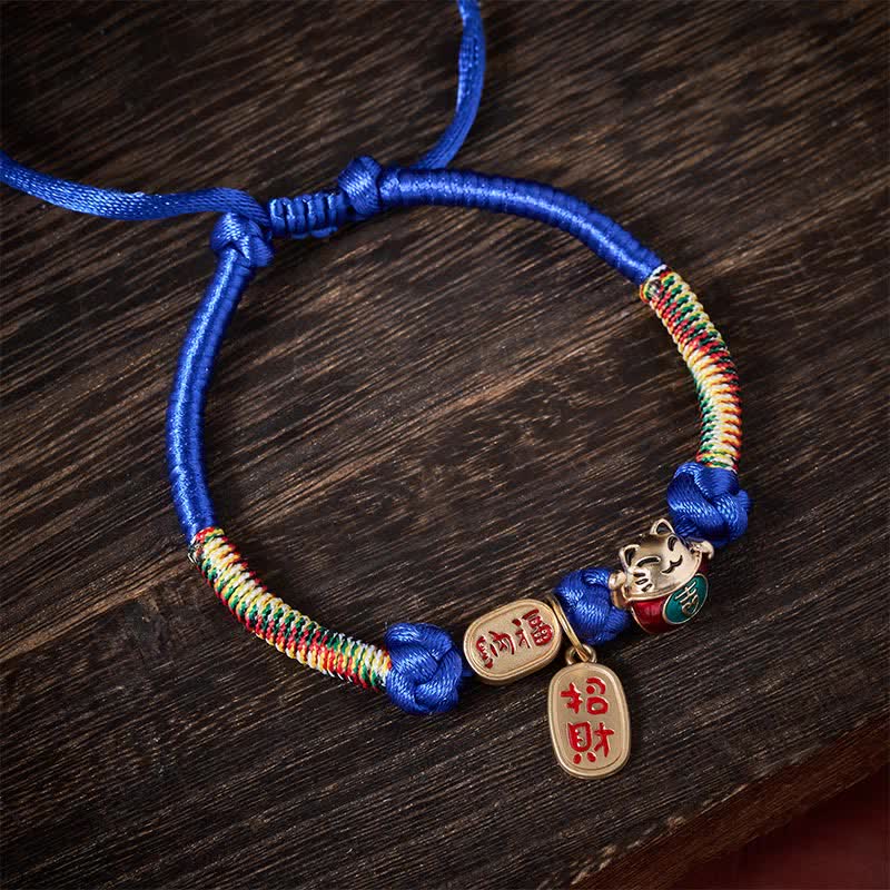 Nimara Ritual Red String Plaited Auspicious Fu Character Protection Adjustable Cats Pet Collar