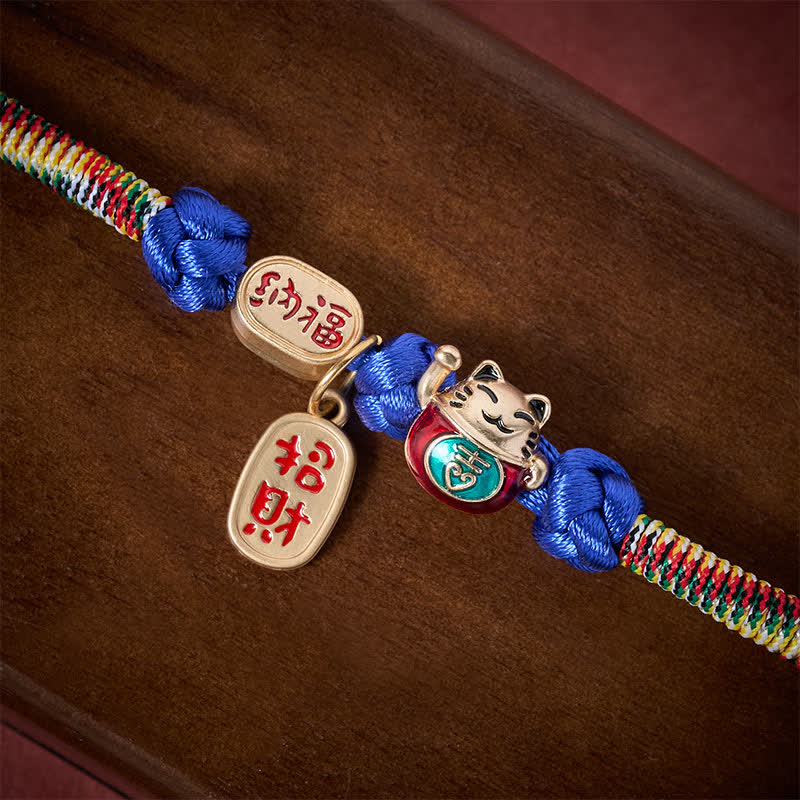 Nimara Ritual Red String Plaited Auspicious Fu Character Protection Adjustable Cats Pet Collar