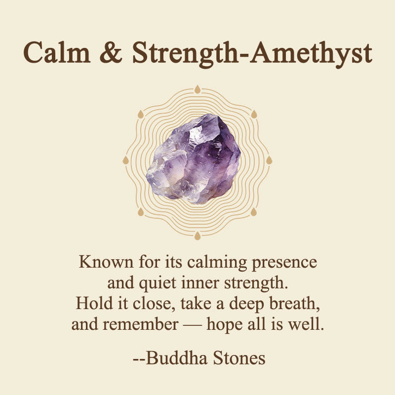 Nimara Ritual Calm & Strength Natural Small Amethyst Worry Stone Balance Crystal Decor 3.5*4.5cm