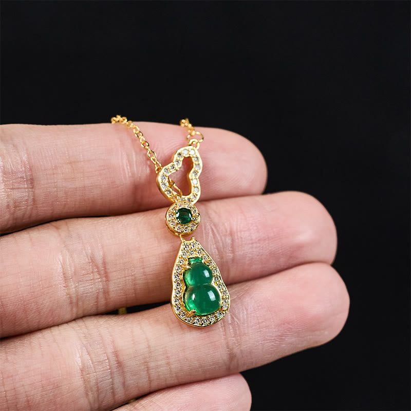 Nimara Ritual Colorful Gourd Hollow Design Copper Balance Necklace Pendant