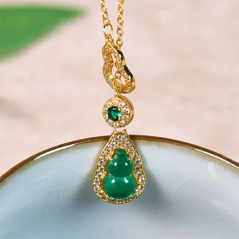 Nimara Ritual Colorful Gourd Hollow Design Copper Balance Necklace Pendant